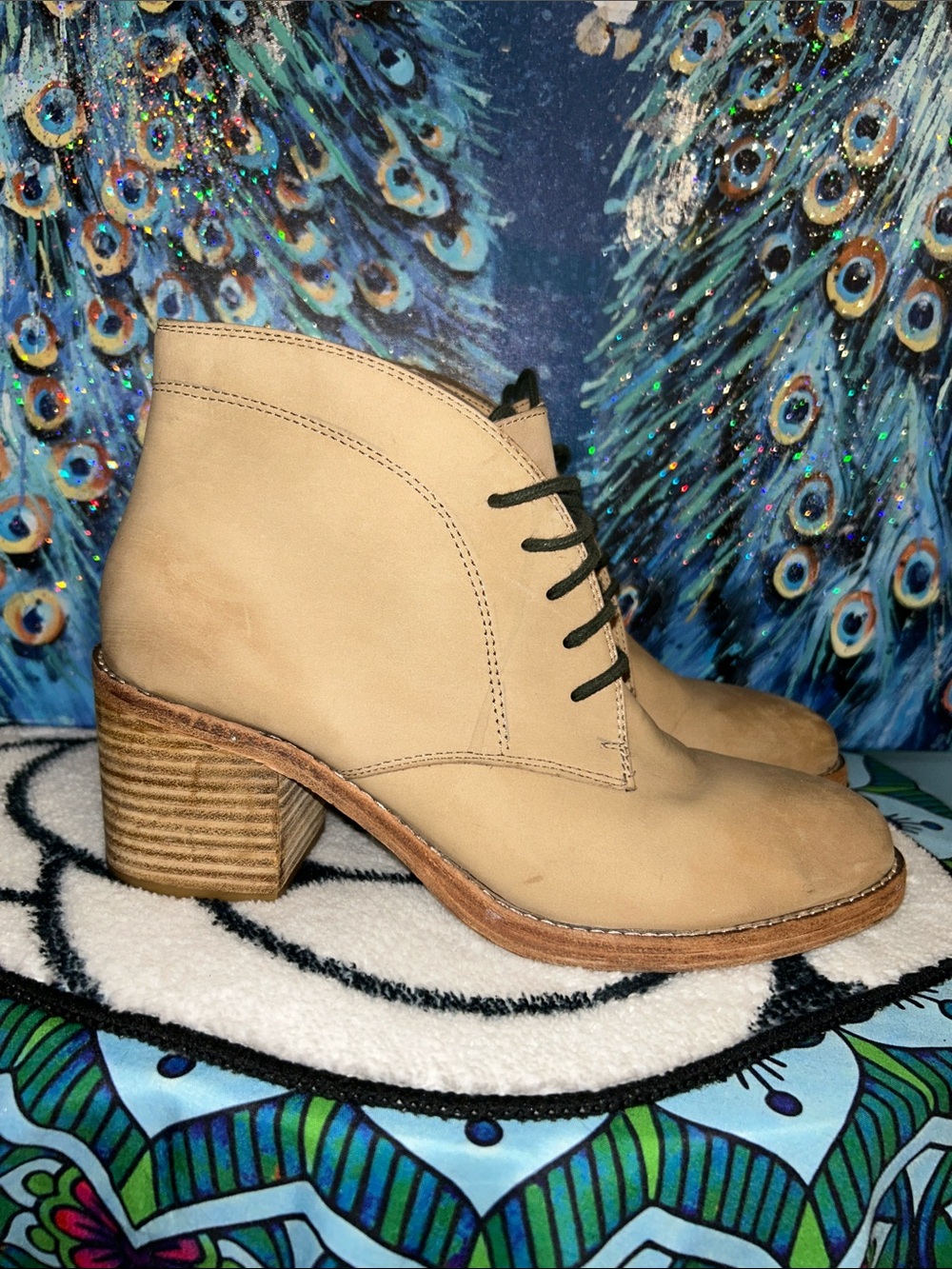 DV by Dolce Vita Taupe Lace-Up Leather Ankle Boots Size 8